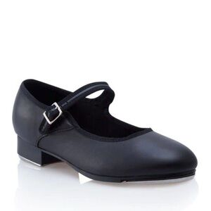 Capezio Like New Women’s 9.5 Black Leather Mary Jane Block Heel Tap Dance Shoes